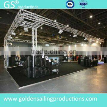 Portable mobile DJ truss System with arch truss roof