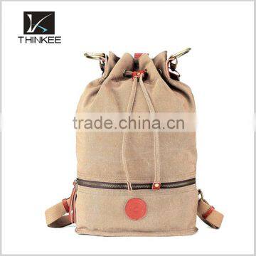 Customized 2016 Trend Fashion Products Design Your Logo Canvas Women Drawstring Backpack