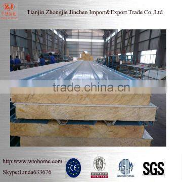 Rock wool/PU/EPS/Glass cotton/Mgo/Rock wool sandwich panel price in China