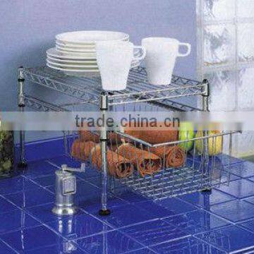 chrome wire shelf for kitchenroom