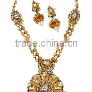 Indian Beautiful Pendant Look Designer Necklace Set With Earrings For Women photo-2