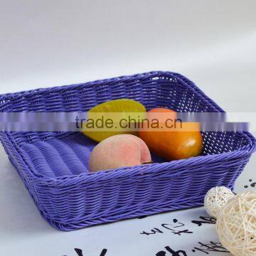 High quality plastic rattan wicker display basket in store