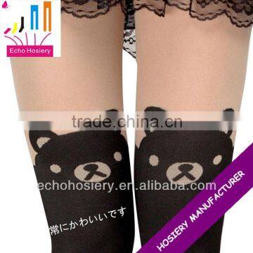 fashion jacquard BEAR design tights pantyhose