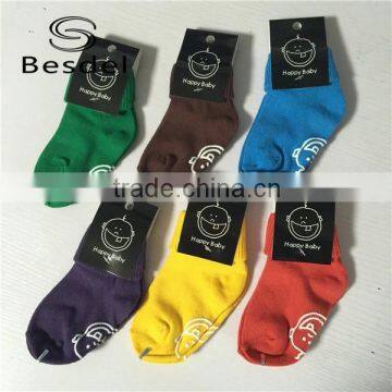 Smiley Face Socks for Kids, Rubber Soles Socks for Baby