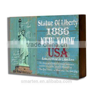 Customize Statue of Liberty Wood Painting Plaque With Hook photo-2