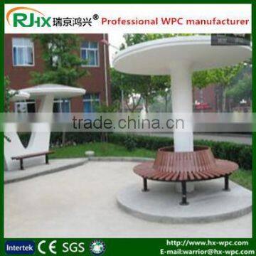 outdoor chair and bench with steel structure with environmentally wood plastic composite deck