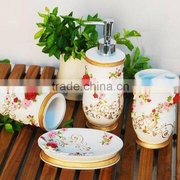 Rose Garden wholesale polyresin bathroom accessories/ bathroom set/bath set