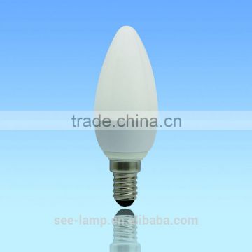 3W E14 LED candle bulb milky 240-270LM 3000-3500K Warm White Light E14 LED Candle Bulb