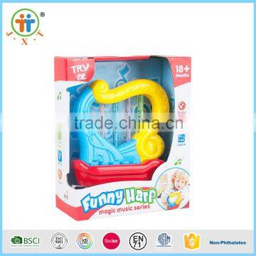 Mini battery operated magic funny Harp with musc and light,best gift for baby