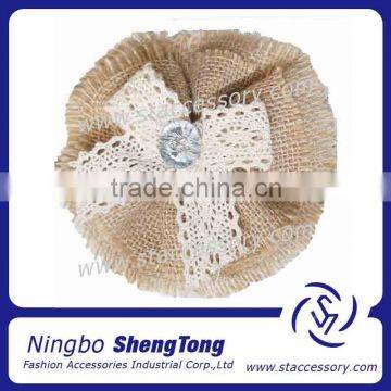 Jute artificial gunny flower for dress