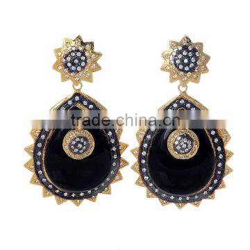 Latest Design Fancy Colorful CZ Stud Earrings ER-644-1640 (2)