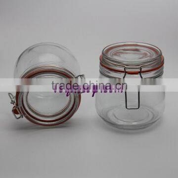 Glass Jar With Metal Clip/glass Storage Jar photo-2