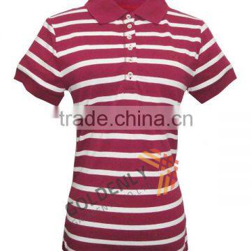 Ladies' CVC yarn dyd polo t-shirt
