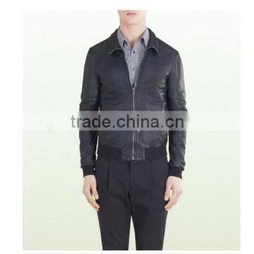 Fashion Leather Jacket Black Nappa Leather