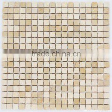 Crema marfil marble mosaic honed 15x15mm chips