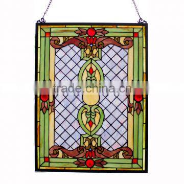 TW1824087, W18"H24" tiffany panel, hanging panel, tiffany windows, stained glass panel, stained glass windows