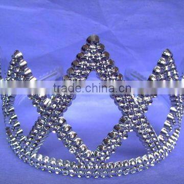6.5cm High Metallic Silver Party Princess Plastic Tiaras and Crowns photo-6