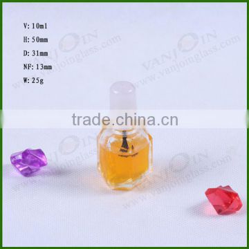 10ML Square Clear Nail Polish Glass Bottle