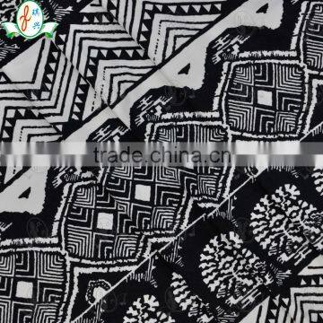 Black And White Foreign Classical Style Pattern Breathable Cotton Spandex/Lycra Swimwear/Pajamas Fabric