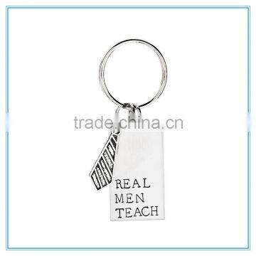 Real Men Teach Key Chain Stainless Steel