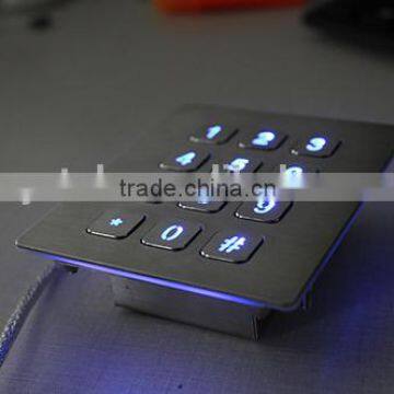 12 Keys Waterproof Numeric Keypad With Rear Panel Mounting
