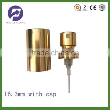 Manufacturer aluminum 16.3mm crimp sprayer pump with cap