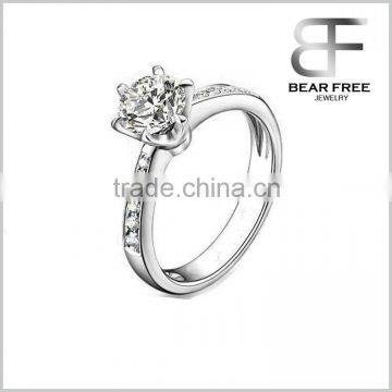 High quality 925 Sterling Silver Womens Classic Solitaire CZ Wedding Engagement Ring