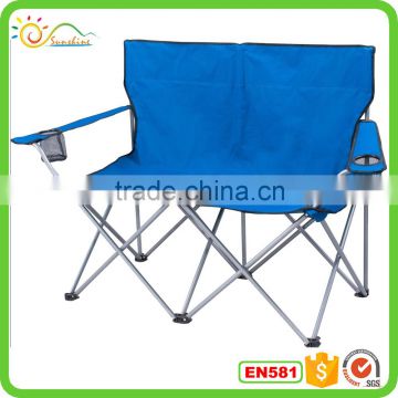 New design olding double seat camping chair, foldable loving chiar