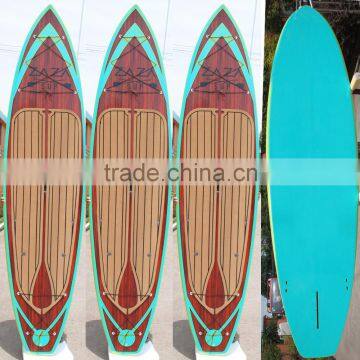 wooden stand up paddle board