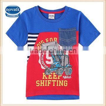 2-6y (C6066Y) 2015 newest t shirts design nova branded kids wear pure baby cotton t shirts for boys