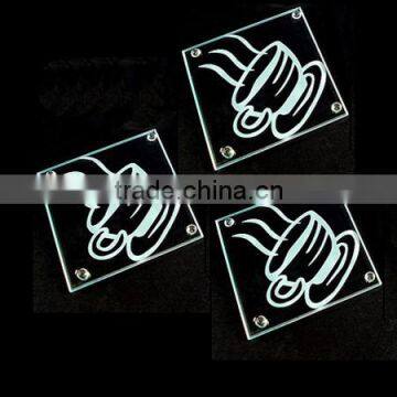 Wholesale promotional blank glass table coaster