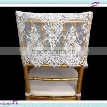 YHS#509 lace back cover polyester banquet wedding wholesale chair cover sash bow