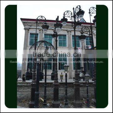 Classic Park Cast Iron Lamp Post for Decoration