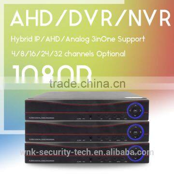 Factory Low Price Hybrid 3 in one support IP,AHD,Analog cameras NVR DVR Optional 4CH,8CH,16channel