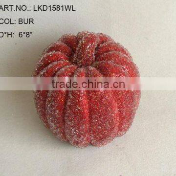 2014 New Artificial Fake Fruits Christmas 6*8" Artificial Sugar Pumpkin With Glitter Christmas Decoration