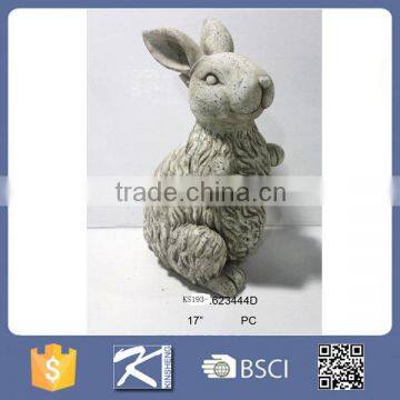 Cement color rabbit statue for garden decoration