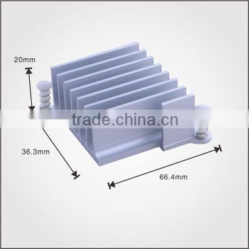 Silver anodizing samll aluminum profile heatsink with cutting process