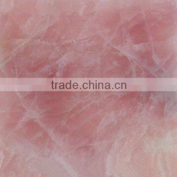 Polished big slab rose quartz for countertops