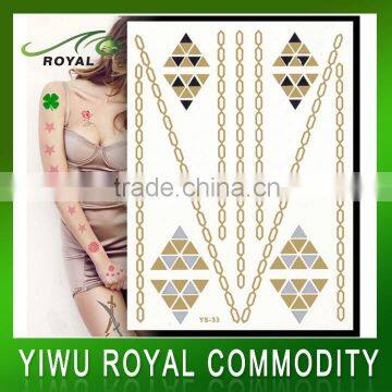 Women Custom Metallic Water Based Temporary Tattoos China