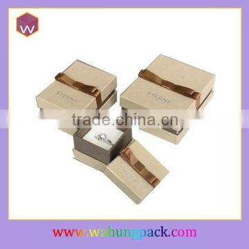 custom attractive Kraft Paper Jewelry Full Set Packing Box with logo printed ribbon