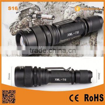 S16 Waterproof Rechargeable Zoom Dimmer High Power torch for hunting night