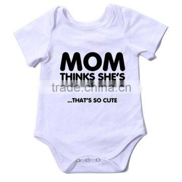 Wholesale Baby Romper Short Sleeve Letter Cartoon Newborn Baby Boy Romper for Summer