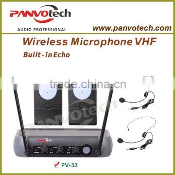 Professional Wireless Microphone Headset Vhf Two Channel