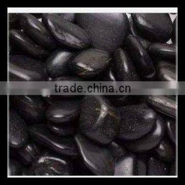 black polished pebbles