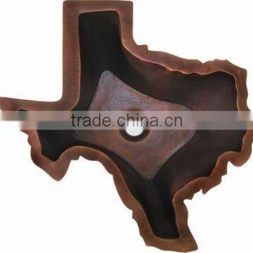 Texas shape copper bar sink