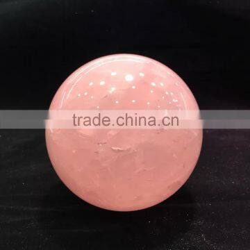 Natural Rose Crystal Ball For Ornaments Pink Crystal Stone Sphere