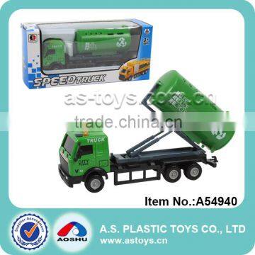 1:43 scale miniature metal sliding die cast sanitation truck toy