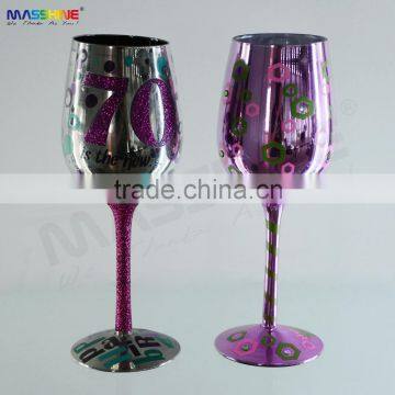Fashion Wine Glass With Colour Decoration photo-2