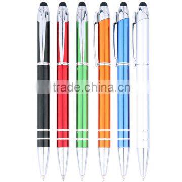 Low price high quality twistable stylus touch promotional metal ball-point pen