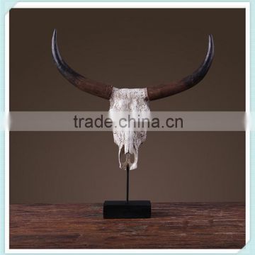 resin cow head statue cow head figurine for home decoration